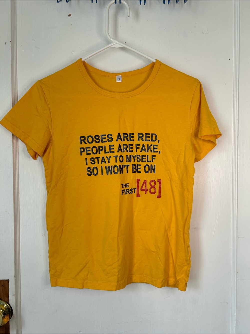 Yellow Graphic Men’s Tee with Front Text